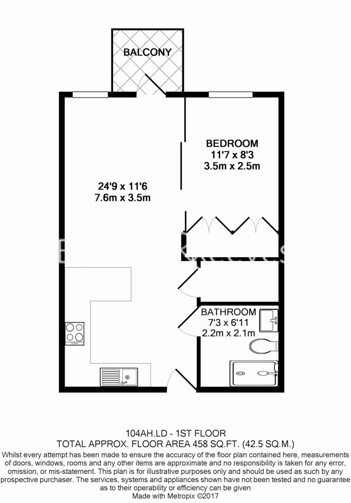 1 bedroom  for sale in Vaughan Way, Wapping, E1W-Floorplan