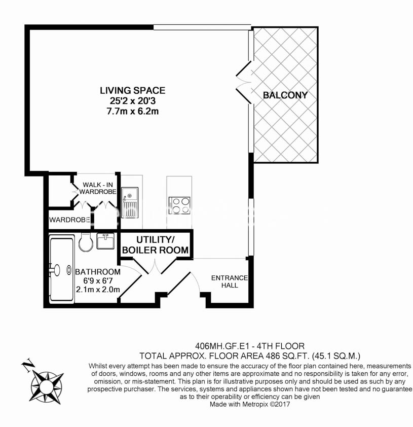 Studio flat to rent in Alie Street, Aldgate, E1-Floorplan