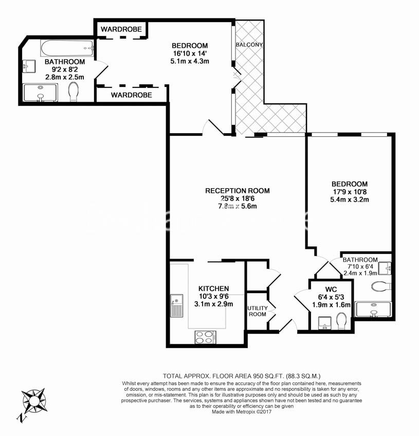 2  bedrooms flat to rent in Meranti House, Alie Street, E1-Floorplan