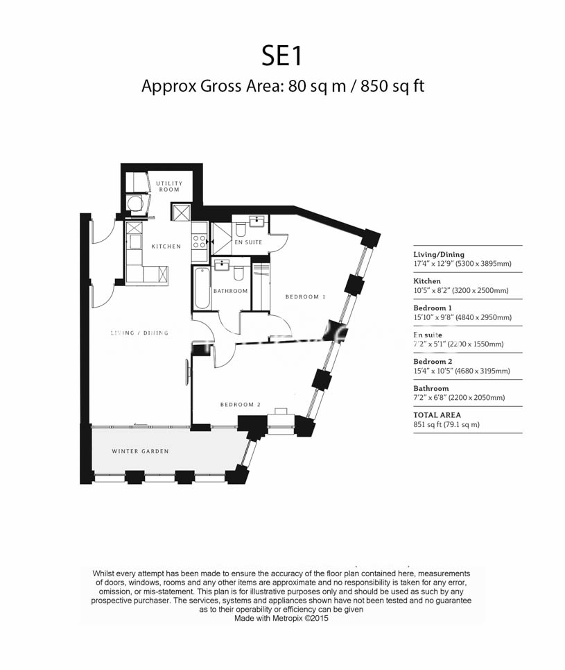 2  bedrooms flat to rent in Conquest Tower, Blackfriars Road, SE1-Floorplan