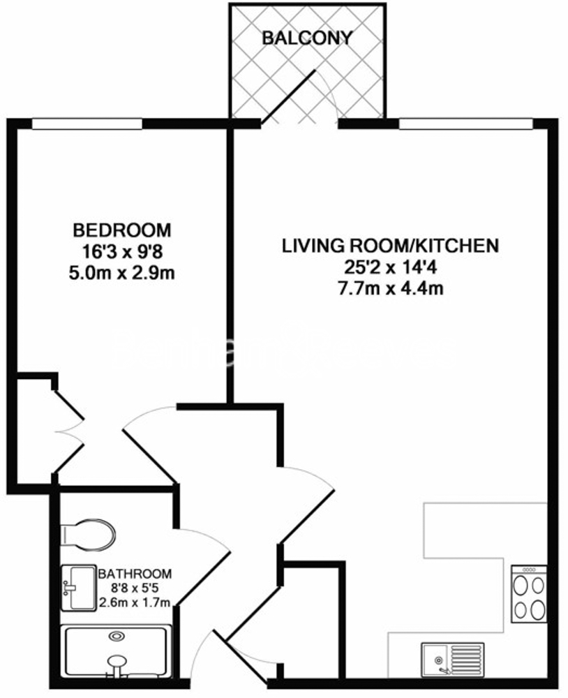 1  bedroom flat to rent in Ariel House, Vaughan Way, E1W-Floorplan