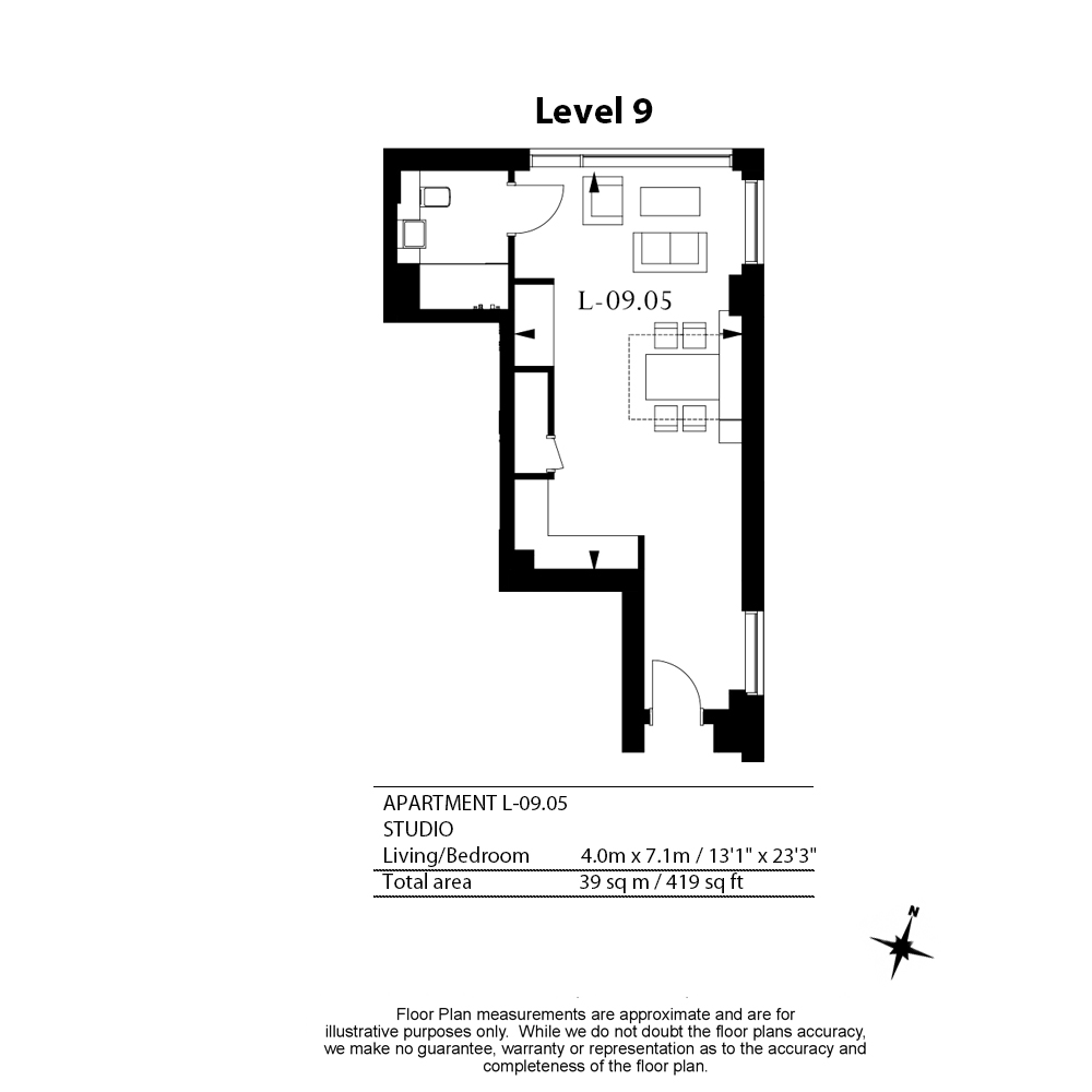 Studio flat to rent in Lavender Place, Royal Mint Street, E1-Floorplan