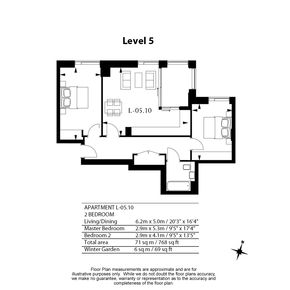 2  bedrooms flat to rent in Royal Mint Street, Wapping, E1-Floorplan