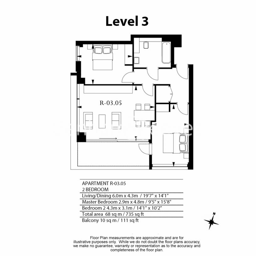 2  bedrooms flat to rent in Lavender Place, Royal Mint Street, E1-Floorplan