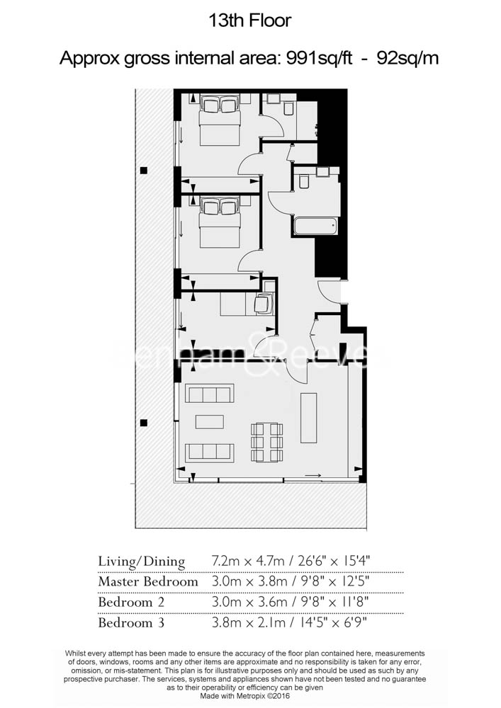 3  bedrooms flat to rent in Rosemary Place, Royal Mint Street, E1-Floorplan