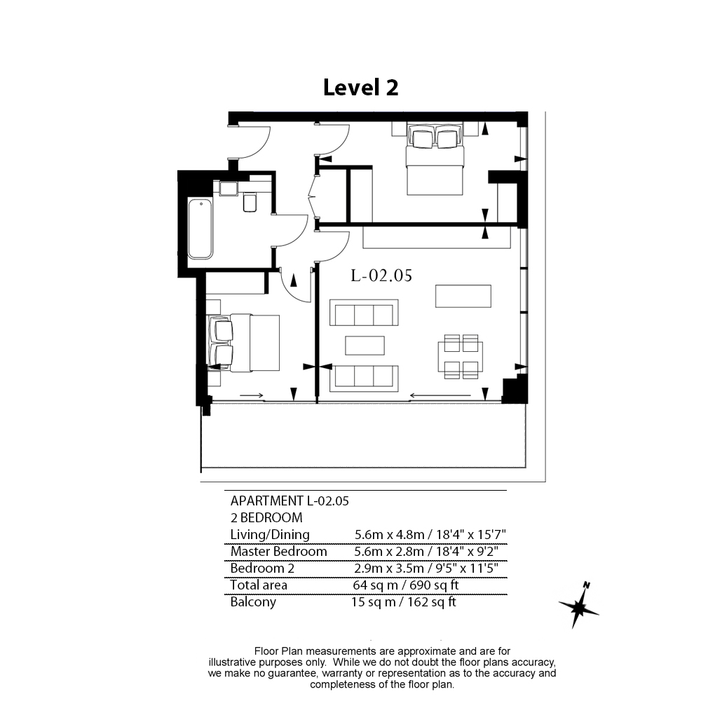 2  bedrooms flat to rent in Lavender Place, Royal Mint Gardens, E1-Floorplan