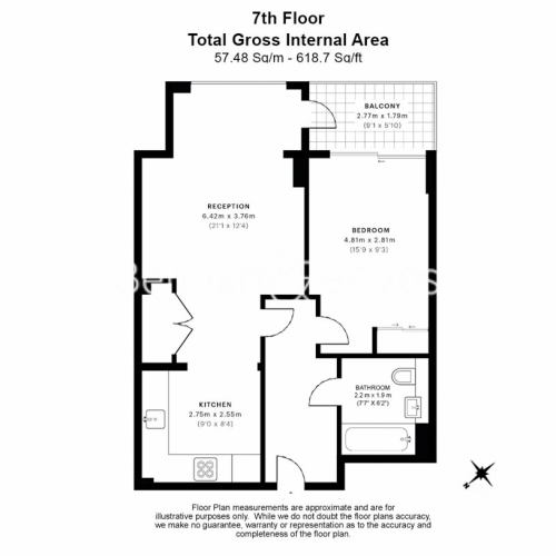 1 bedroom flat to rent in Rosemary Place, Royal Mint, E1-Floorplan