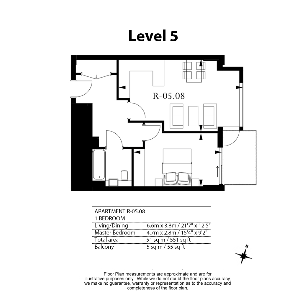 1  bedroom flat to rent in Rosemary Place, Royal Mint Gardens, E1-Floorplan