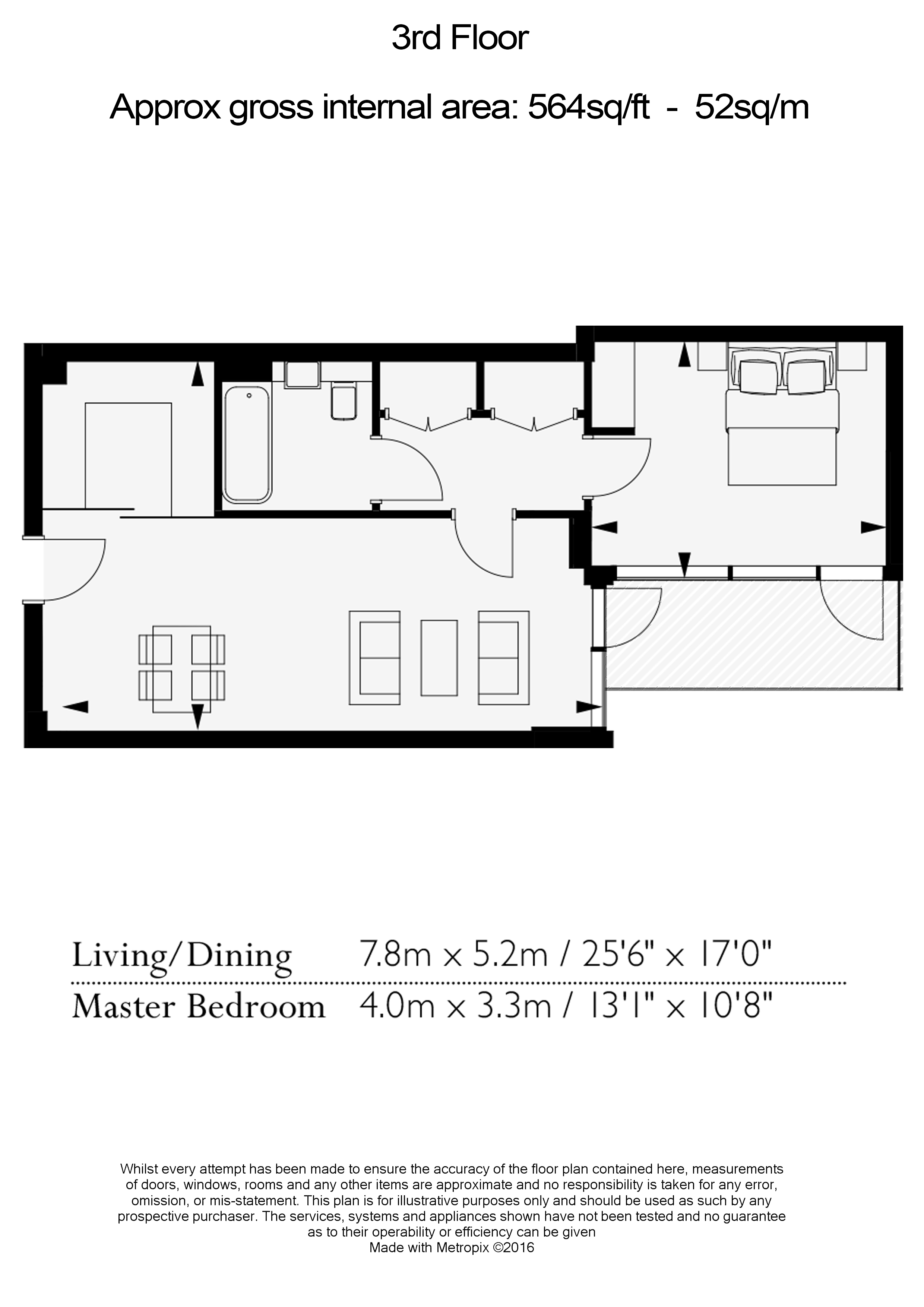 1  bedroom flat to rent in Rosemary Place, Royal Mint Street, E1-Floorplan