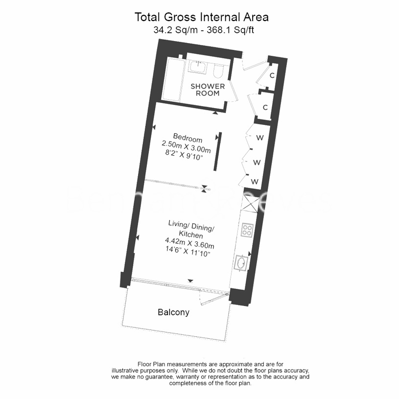 1  bedroom flat to rent in Emery Wharf, Wapping, E1W-Floorplan