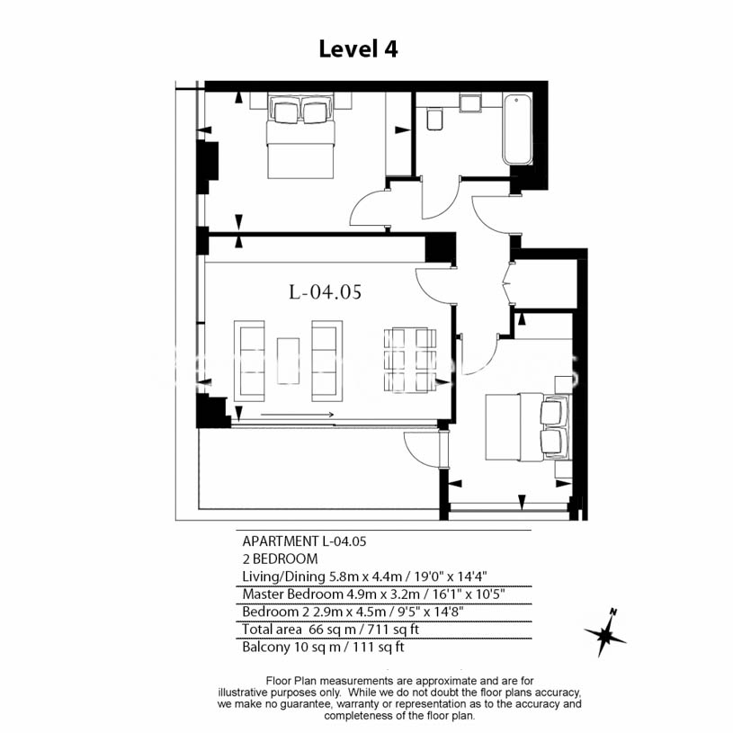 2  bedrooms flat to rent in Royal Mint Street, Wapping, E1-Floorplan