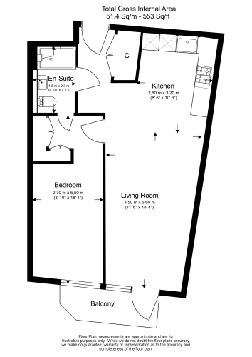 1  bedroom flat to rent in Emery Way, Wapping, E1W-Floorplan