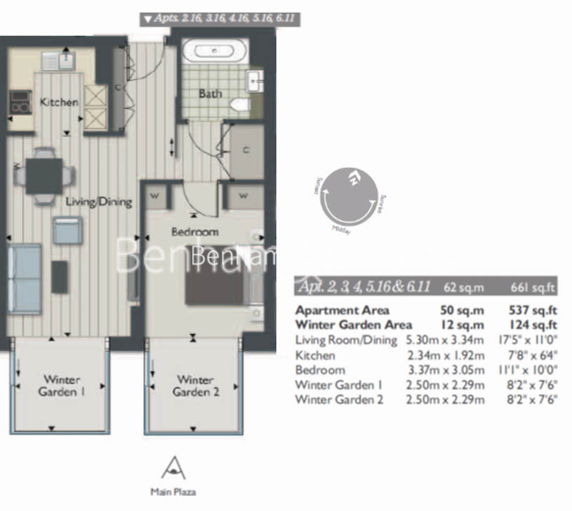 1 bedroom flat to rent in Piazza Walk, Aldgate, E1-Floorplan