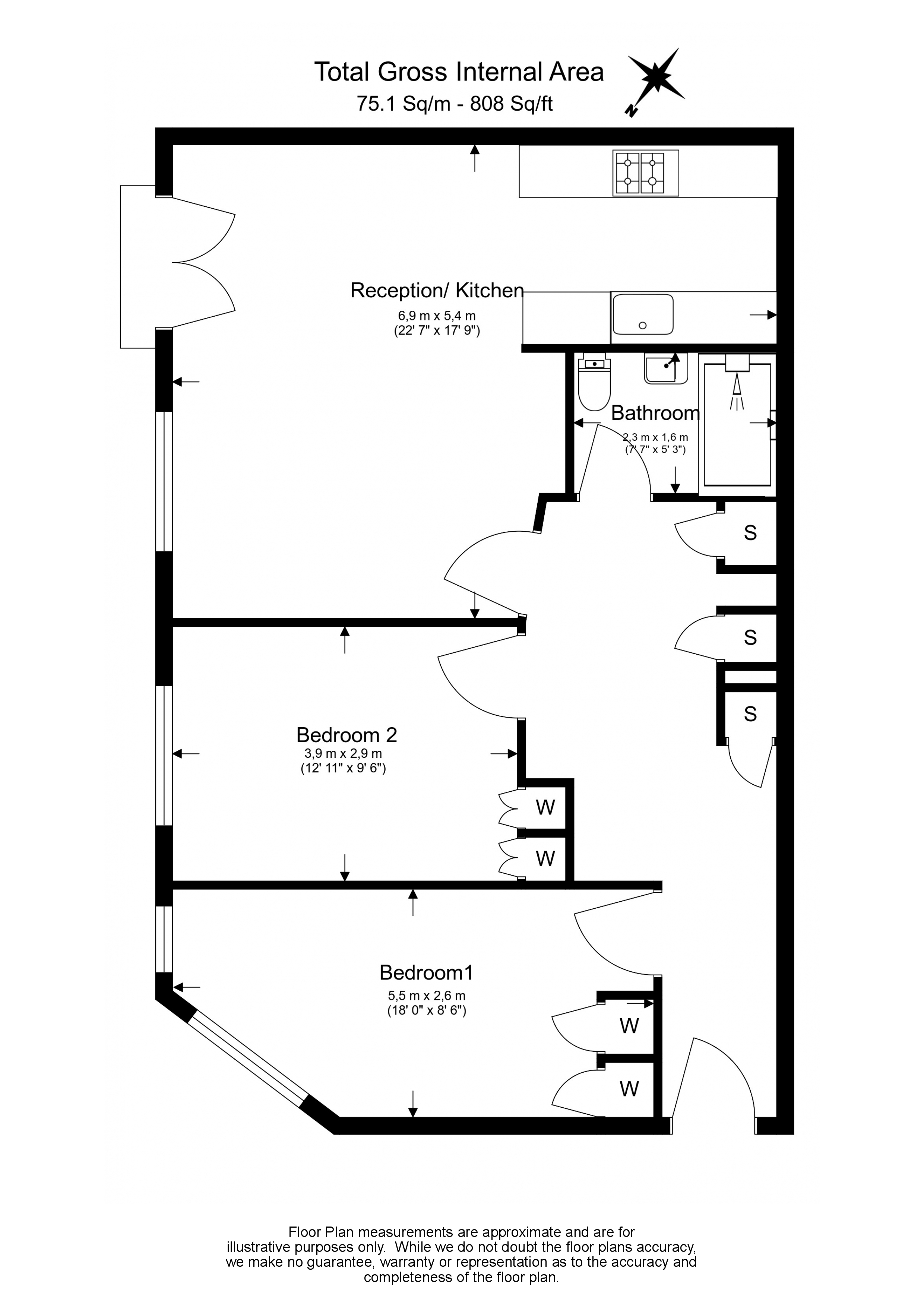 2 bedrooms flat to rent in The Wexner Building, Middlesex Street, Spitalfields, E1-Floorplan