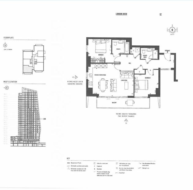 2 bedrooms flat to rent in Cashmere Wharf, London Dock, E1W-Floorplan