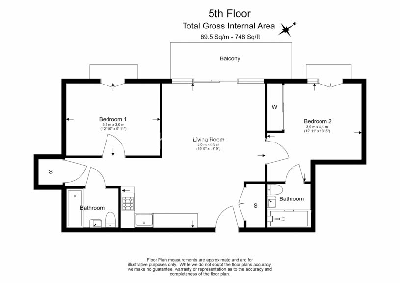 2 bedrooms flat to rent in Georgette Apartments, Whitechapel, E1-Floorplan