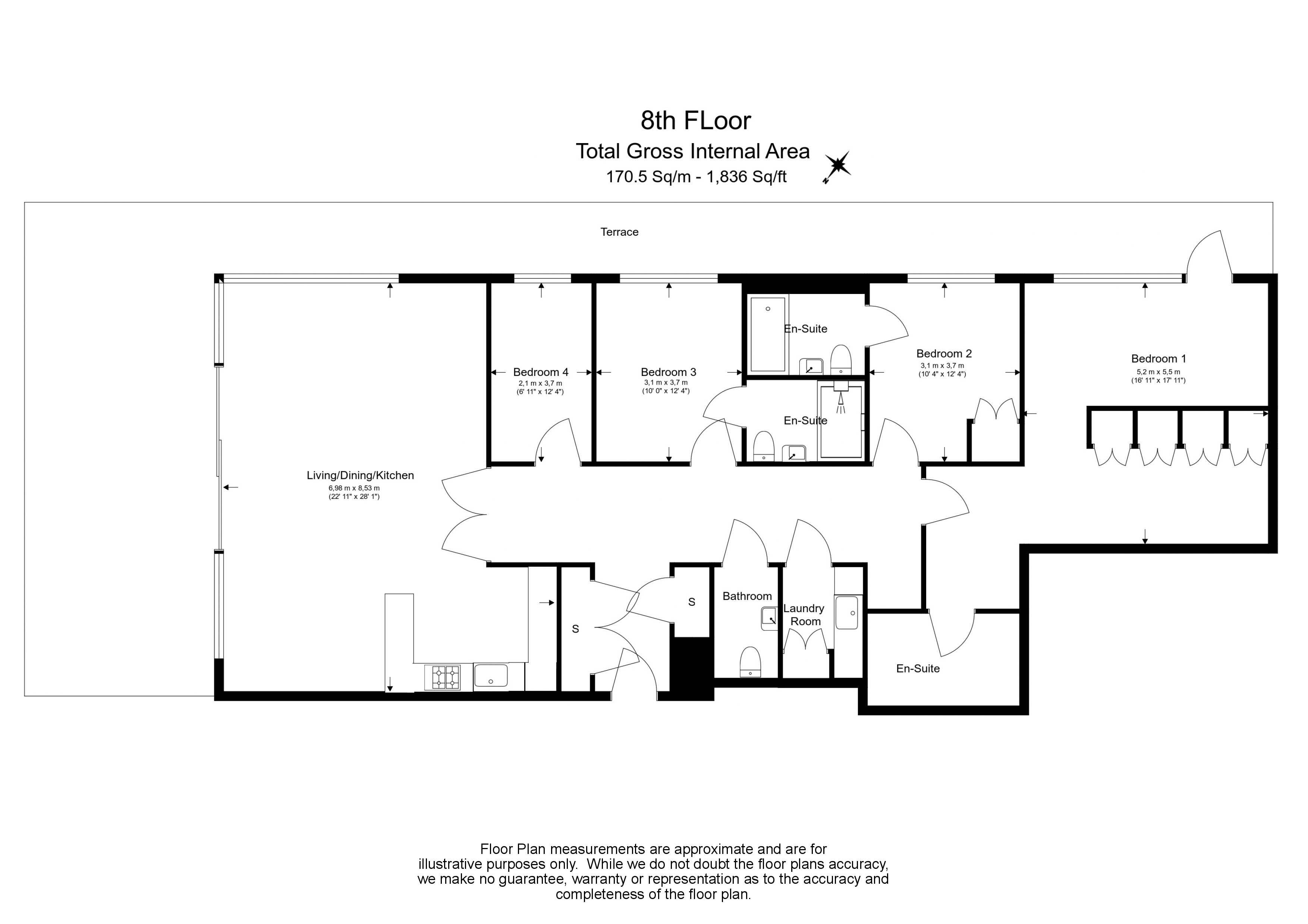 3 bedrooms flat to rent in Merino Gardens, London Dock, E1W-Floorplan