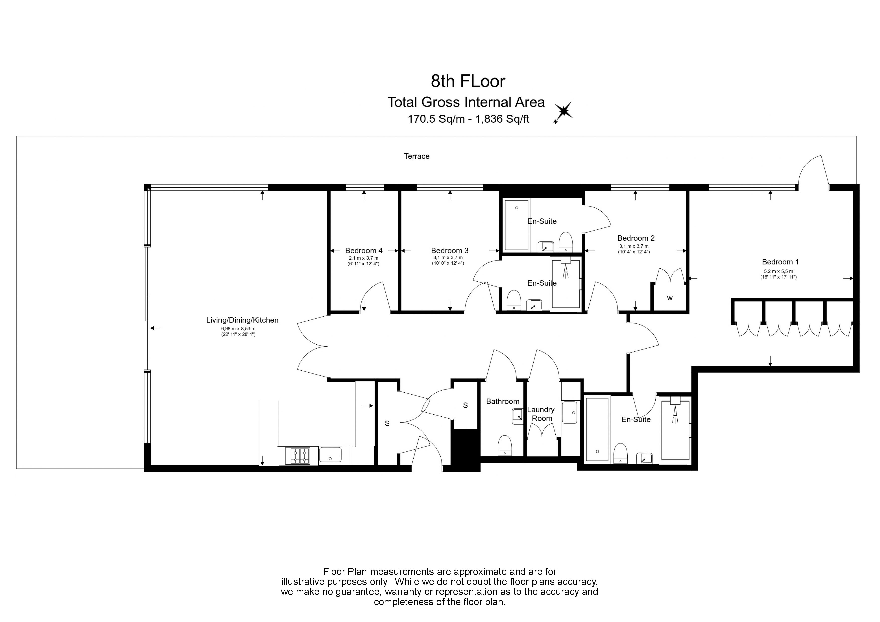 3 bedrooms flat to rent in Merino Gardens, London Dock, E1W-Floorplan