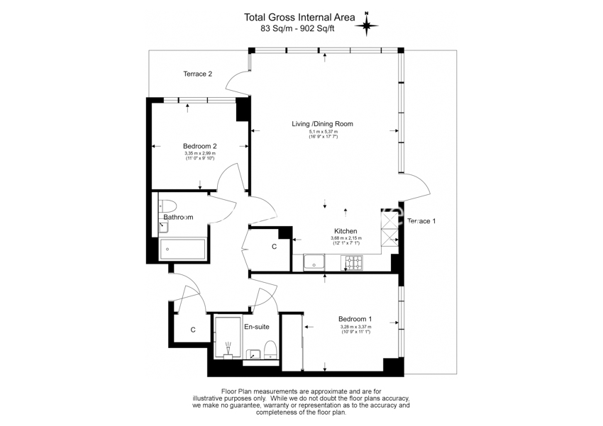2 bedrooms flat to rent in Merino Gardens, Wapping, E1W-Floorplan