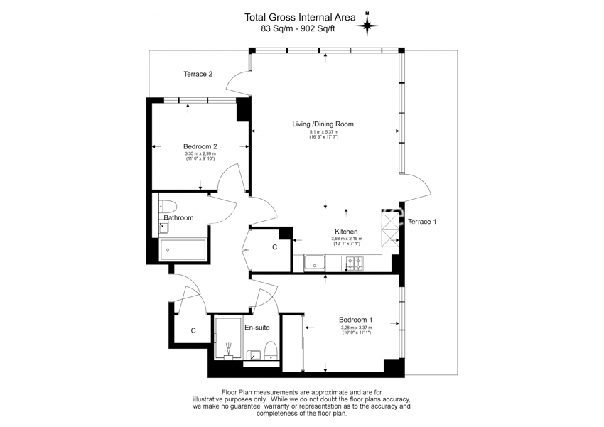 2  bedrooms flat to rent in Merino Gardens, Wapping, E1W-Floorplan