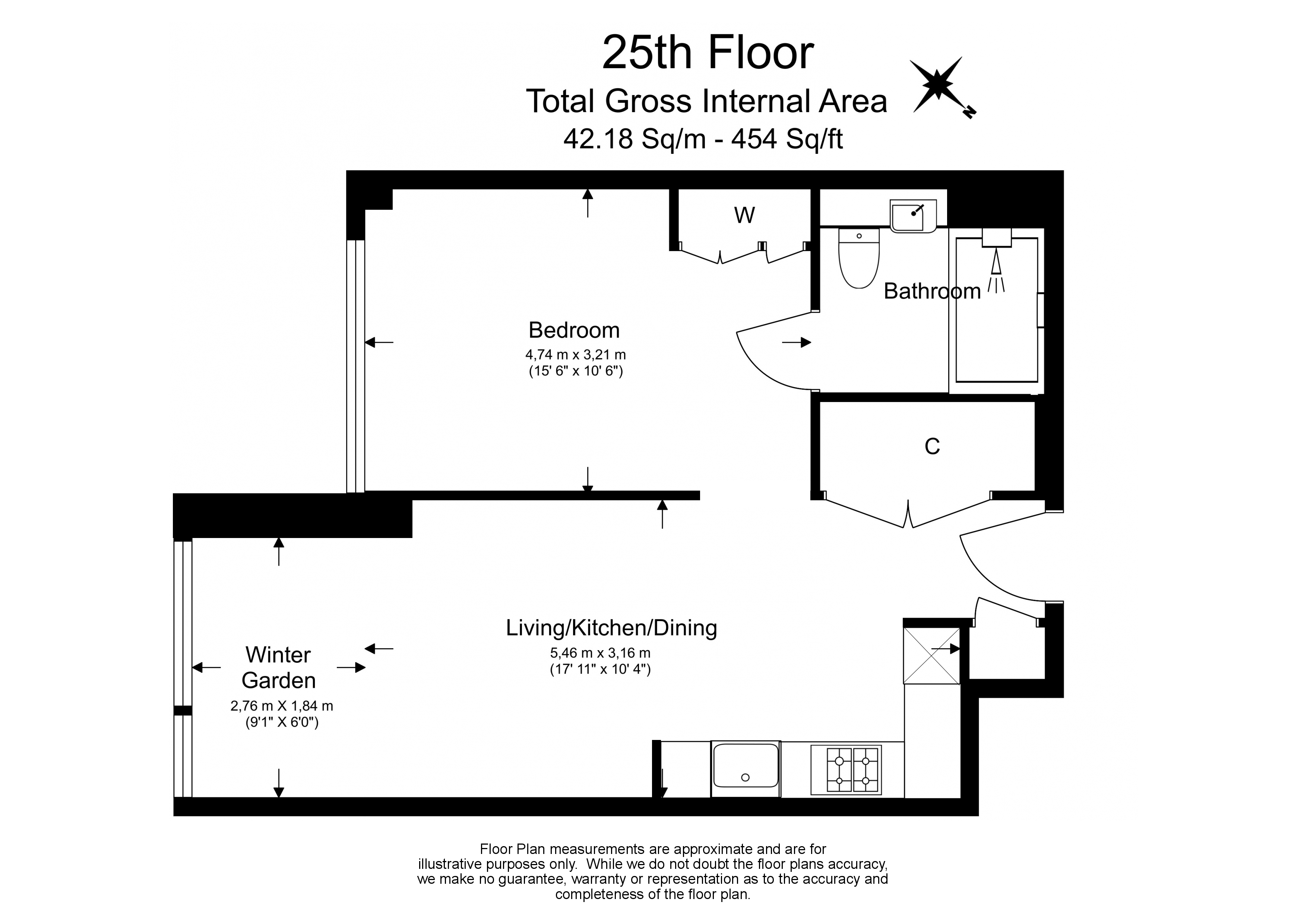 1  bedroom flat to rent in Bouchon Point, Silk District, E1-Floorplan