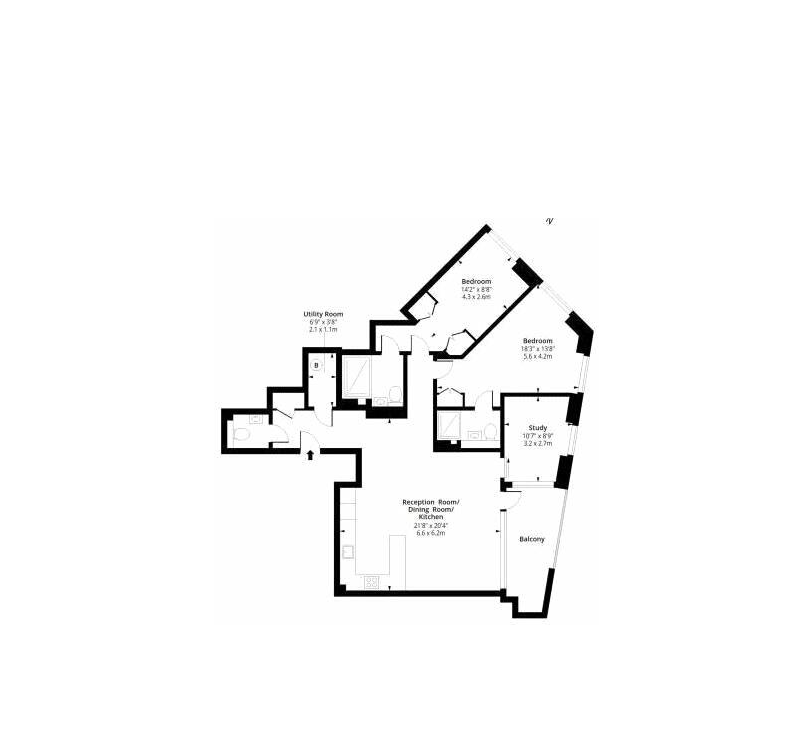 3  bedrooms flat to rent in Emery Way, Wapping, E1W-Floorplan