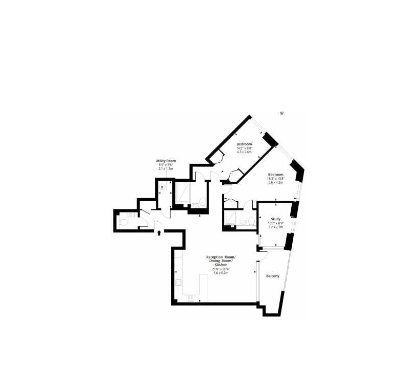 3 bedrooms flat to rent in Emery Way, Wapping, E1W-Floorplan