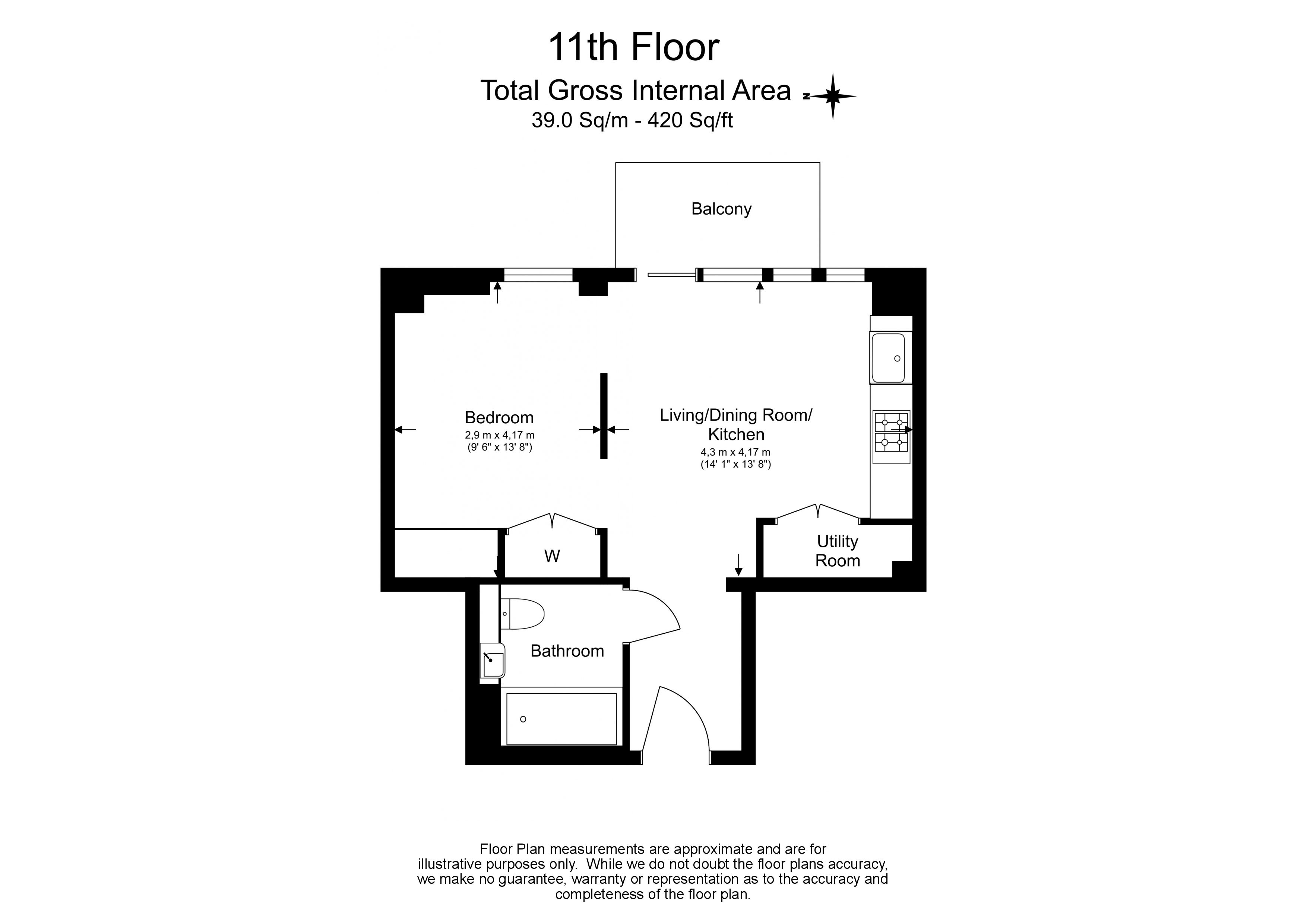 1  bedroom flat to rent in Bouchon Point, Silk District, E1-Floorplan