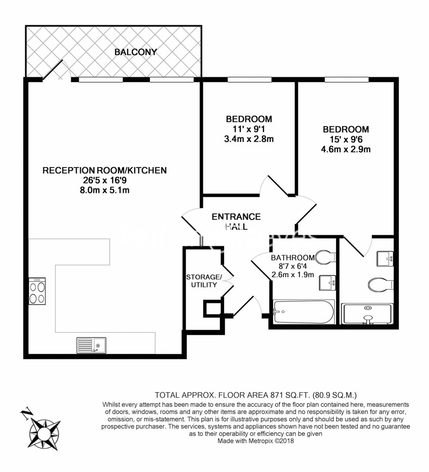 2 bedrooms flat to rent in Vaughan Way, Wapping, E1W-Floorplan