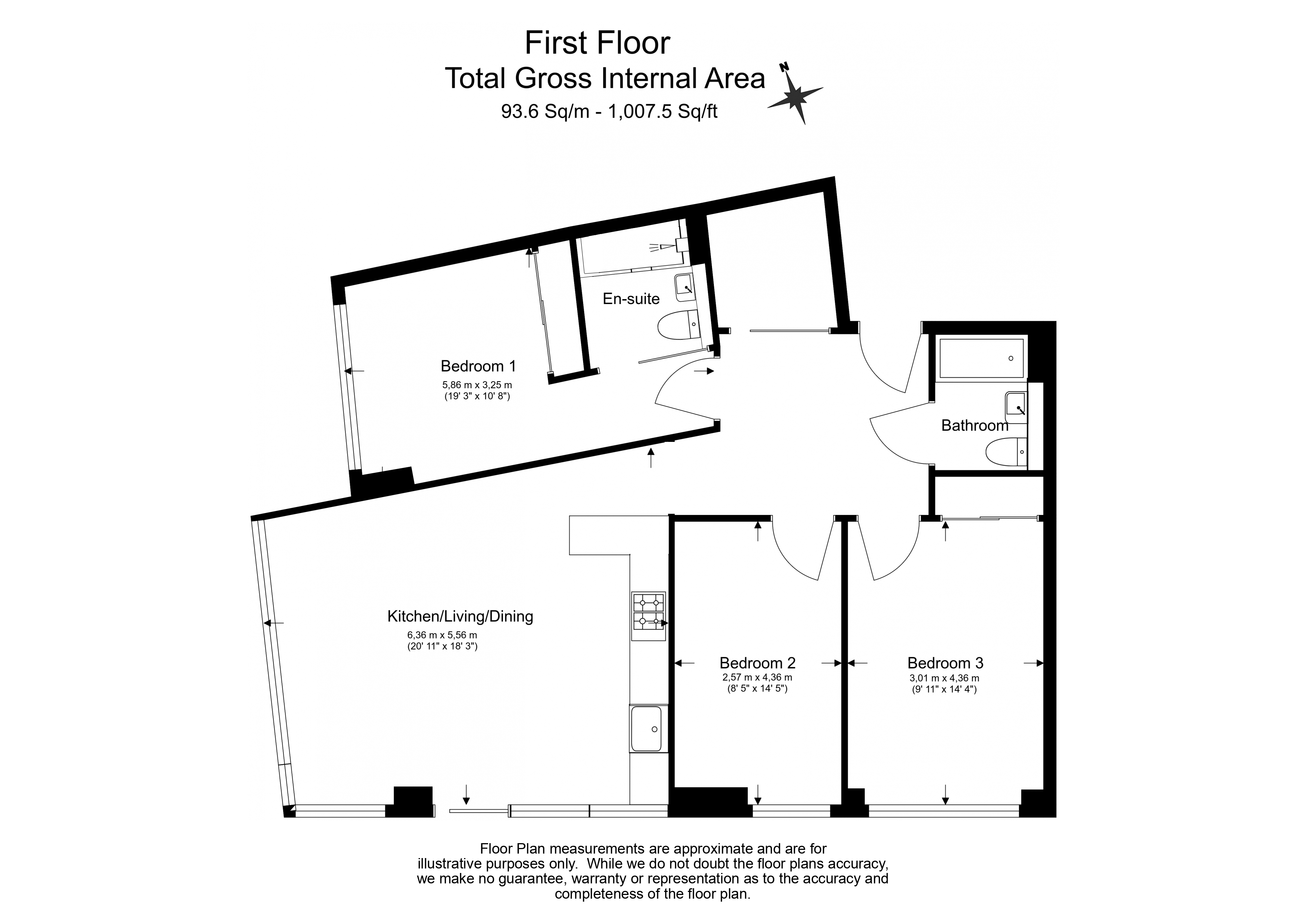 3 bedrooms flat to rent in Taper Building, Long Lane, SE1-Floorplan