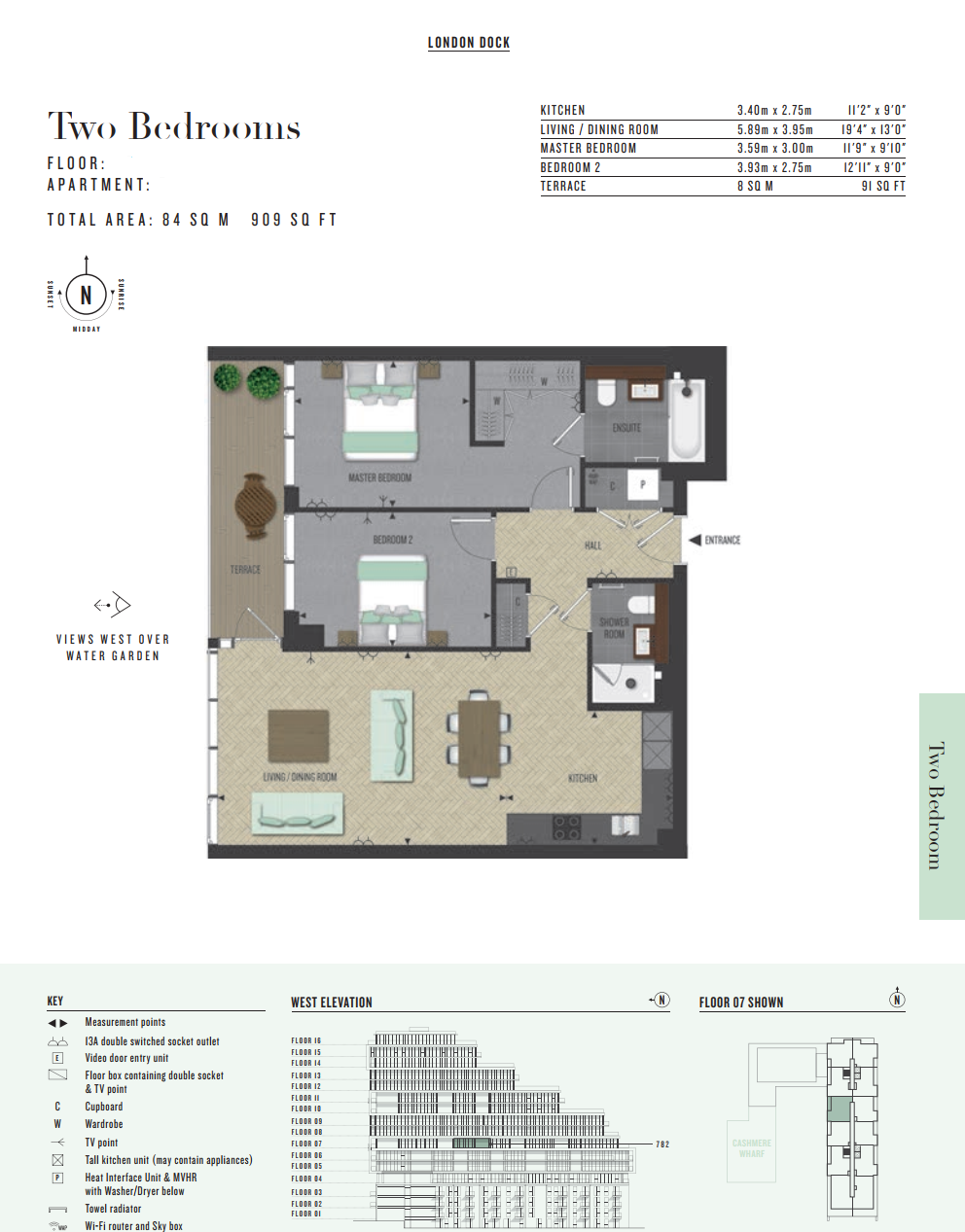 2  bedrooms flat to rent in London Dock, Wapping, E1W-Floorplan
