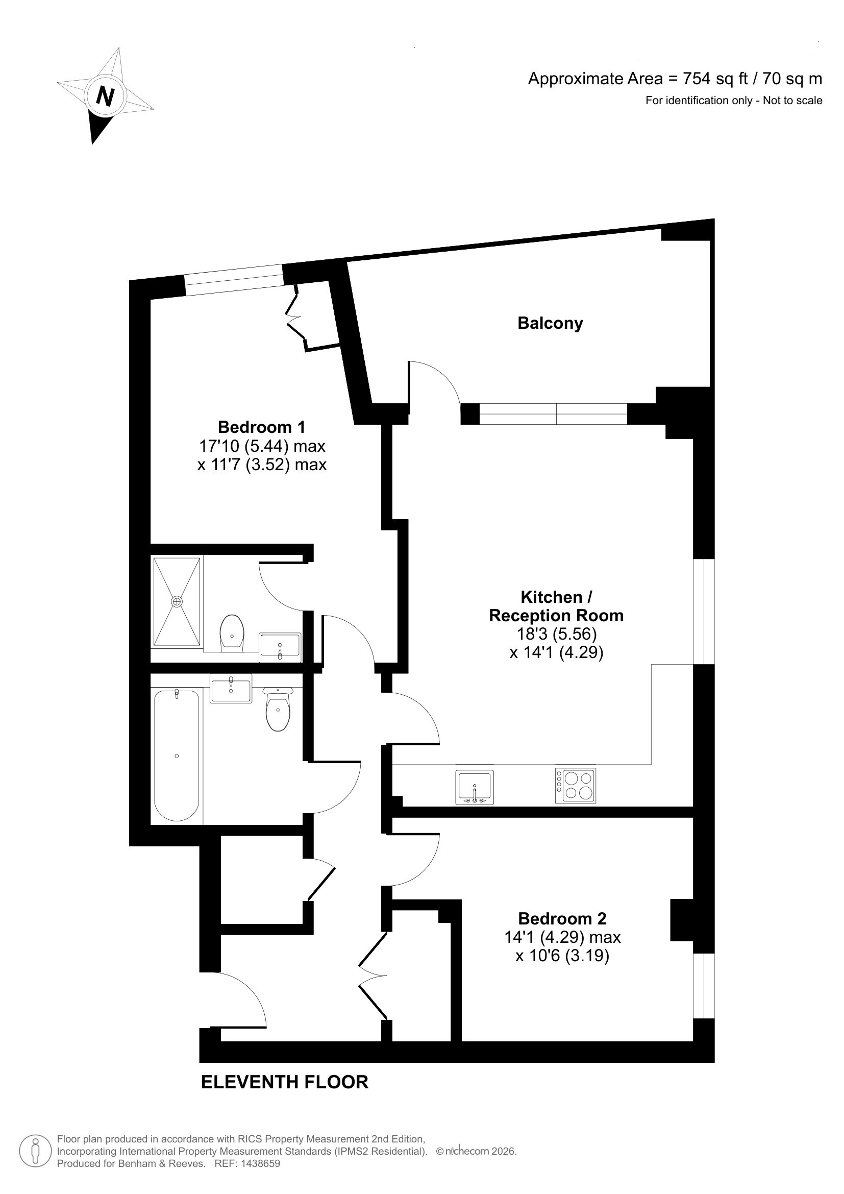 2 bedrooms  for sale in Blackhorse View, Forest Road, E17-Floorplan
