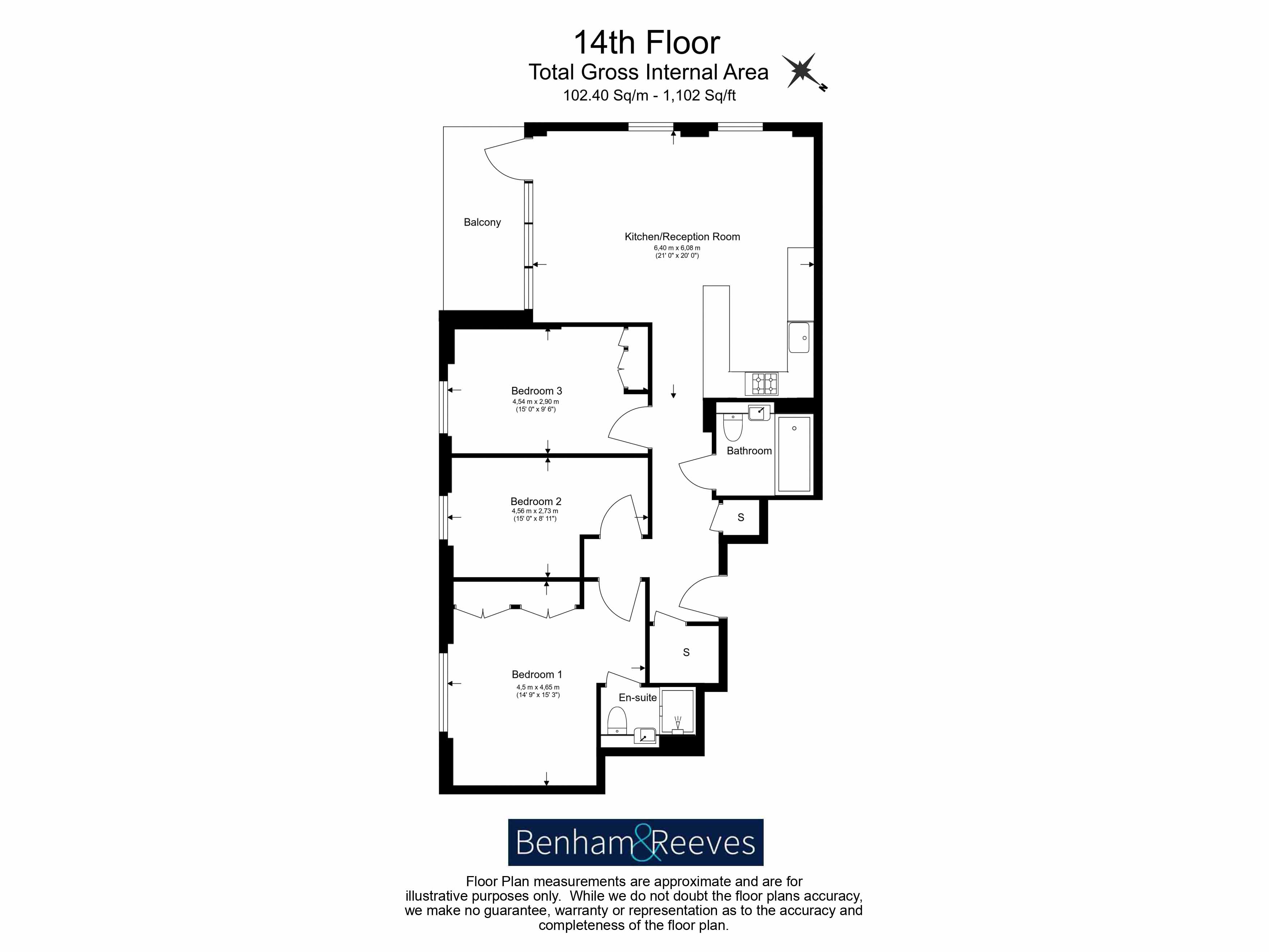 3  bedrooms flat to rent in Boxwood Gardens, Wapping, E1W-Floorplan