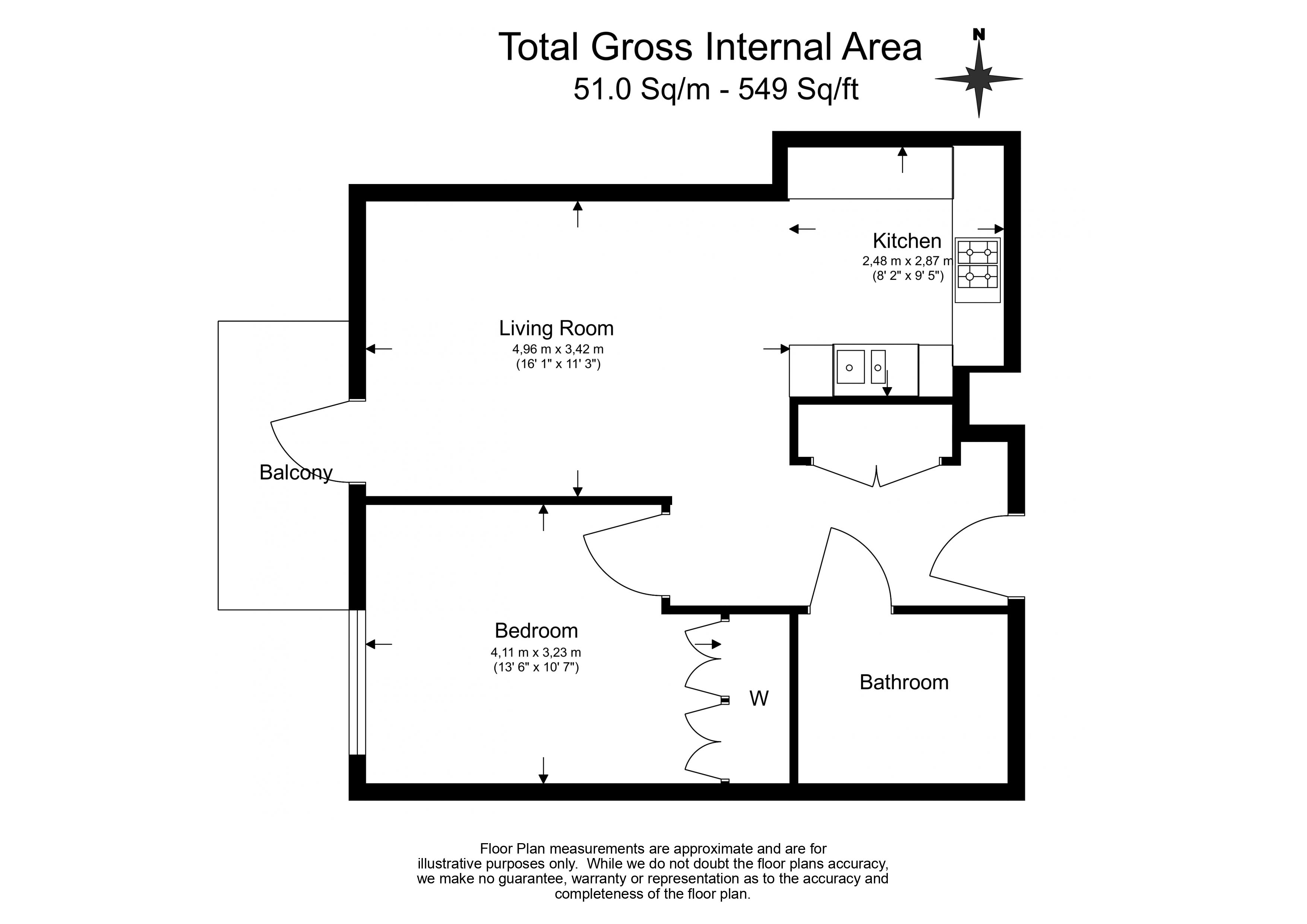 1 bedroom  for sale in Boxwood Gardens, London Dock, E1W-Floorplan