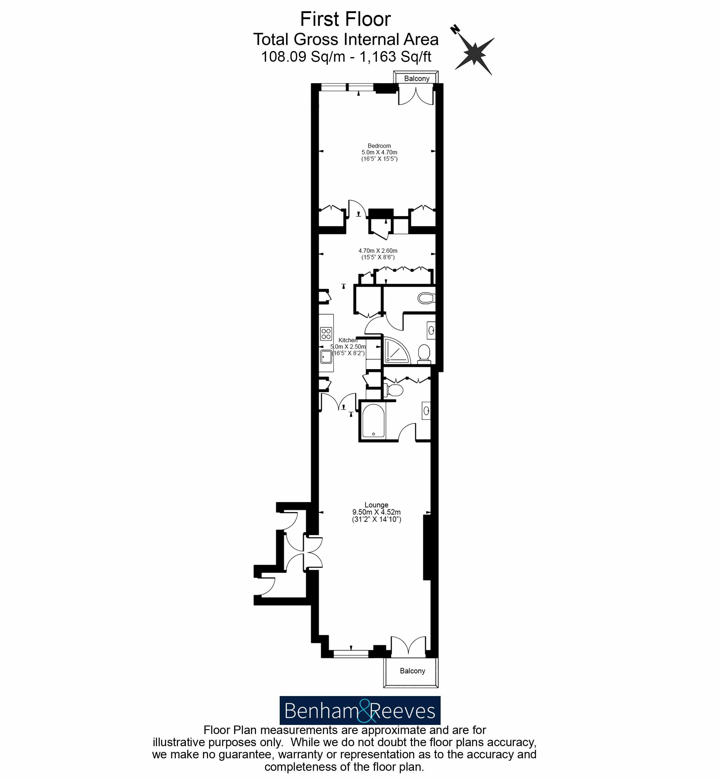 1 bedroom  for sale in Olivers Wharf, Wapping High Street, E1W-Floorplan
