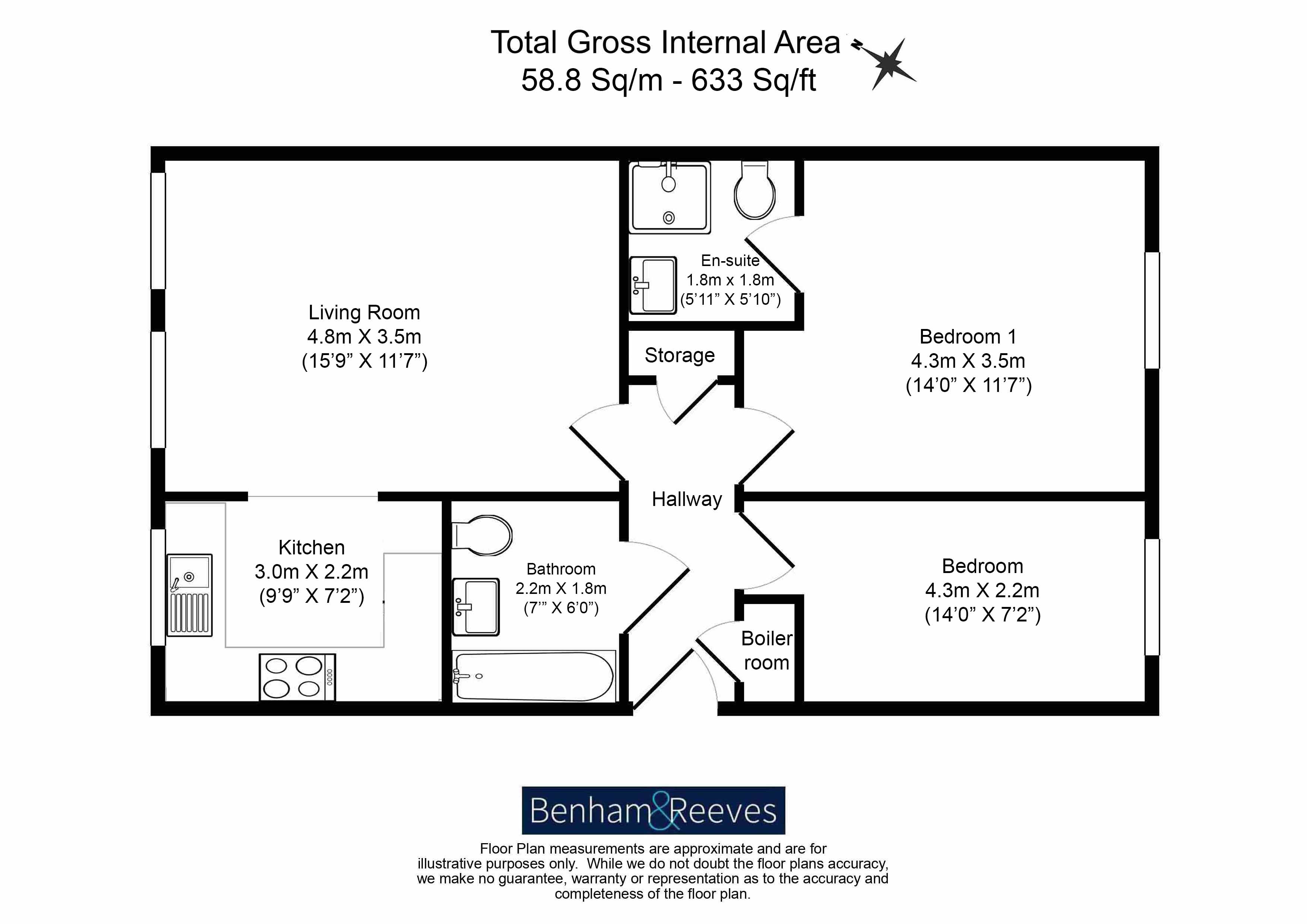 2  bedrooms flat to rent in Buckfast Street, Bethnal Green, E2-Floorplan