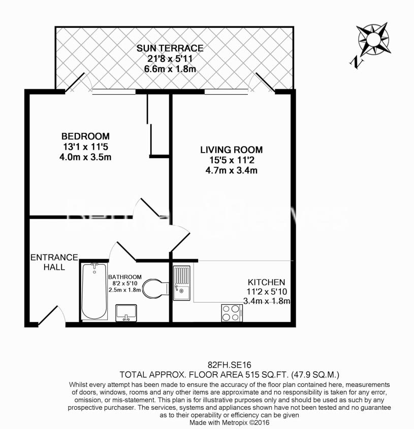 1  bedroom flat to rent in Fairmont House, Albatross Way, SE16-Floorplan
