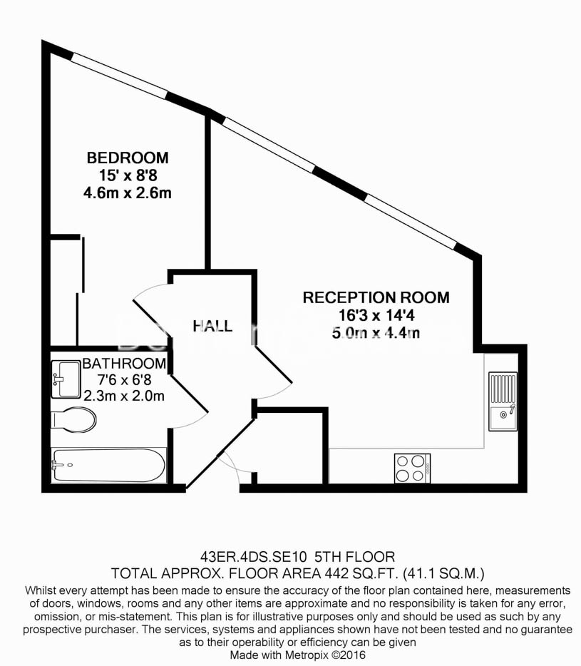 1  bedroom flat to rent in Empire Reach, Dowells Street, SE10-Floorplan
