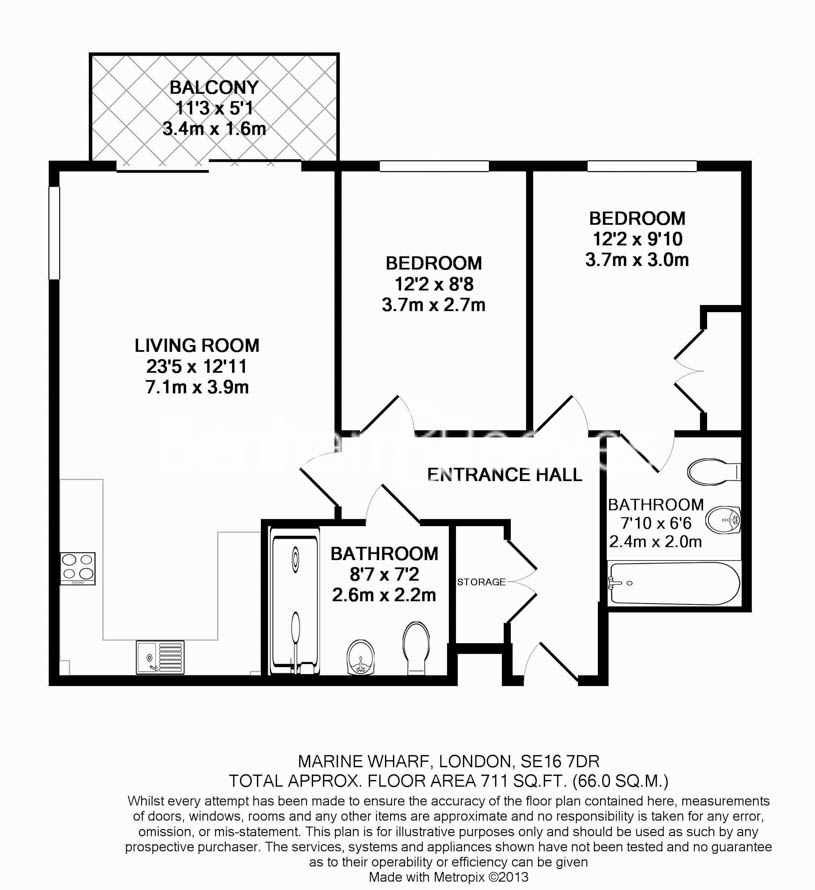 2  bedrooms flat to rent in Seafarer Way, Surrey Quays, SE16-Floorplan