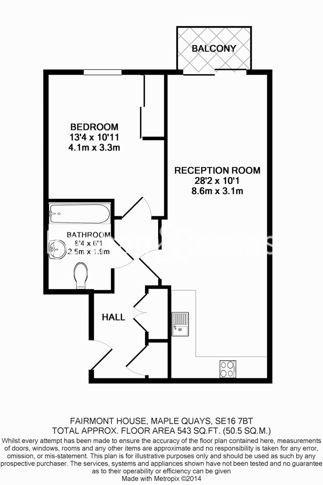 1  bedroom flat to rent in Needleman Street, Canada Water, SE16-Floorplan