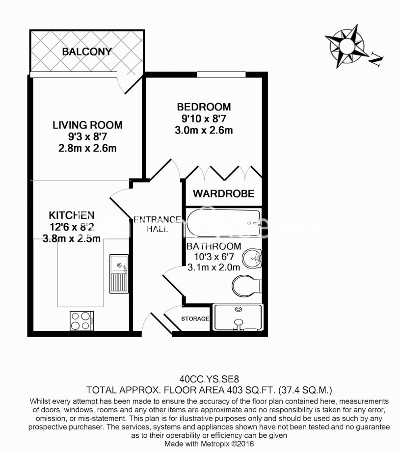 1  bedroom flat to rent in Yeoman Street, Surrey Quays, SE16-Floorplan