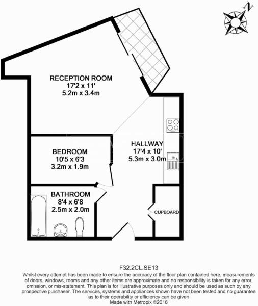 1  bedroom flat to rent in Cornmill Lane, Surrey Quays, SE13-Floorplan