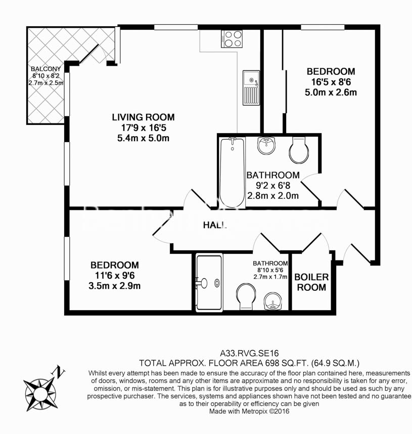 2  bedrooms flat to rent in Royal Victoria Gardens, Whiting Way, SE16-Floorplan