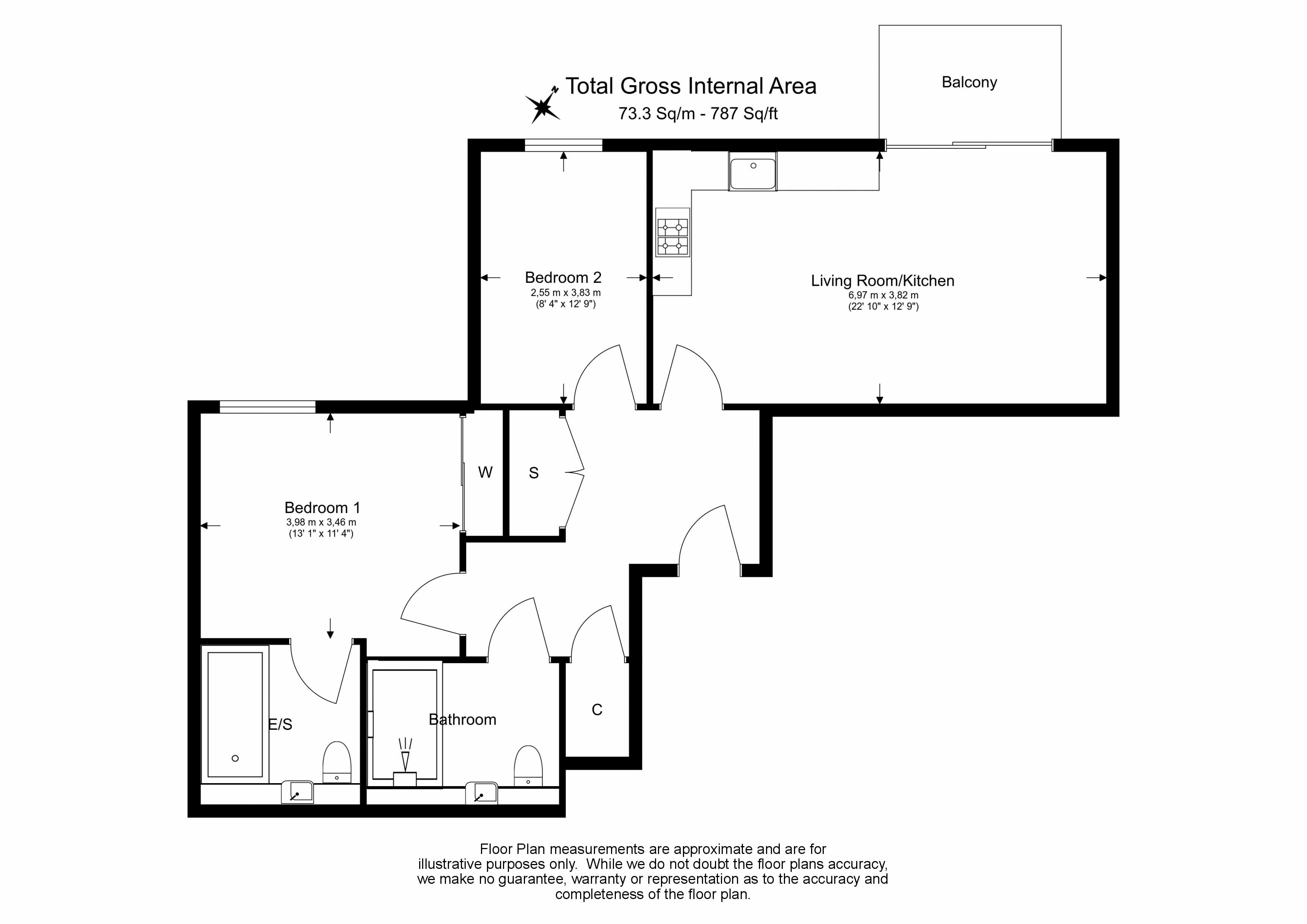 2  bedrooms flat to rent in Cleveley Court, Ashton Reach, SE16-Floorplan