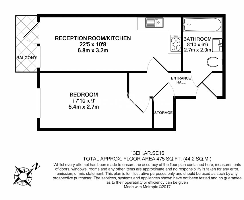 1  bedroom flat to rent in Ashton Reach, Surrey Quays, SE16-Floorplan