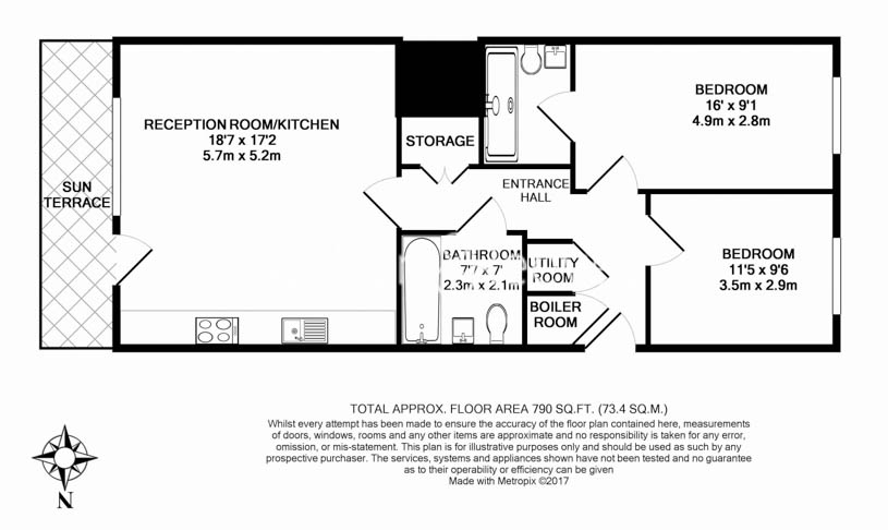 2  bedrooms flat to rent in Gothenburg Court, Bailey Street, SE8-Floorplan