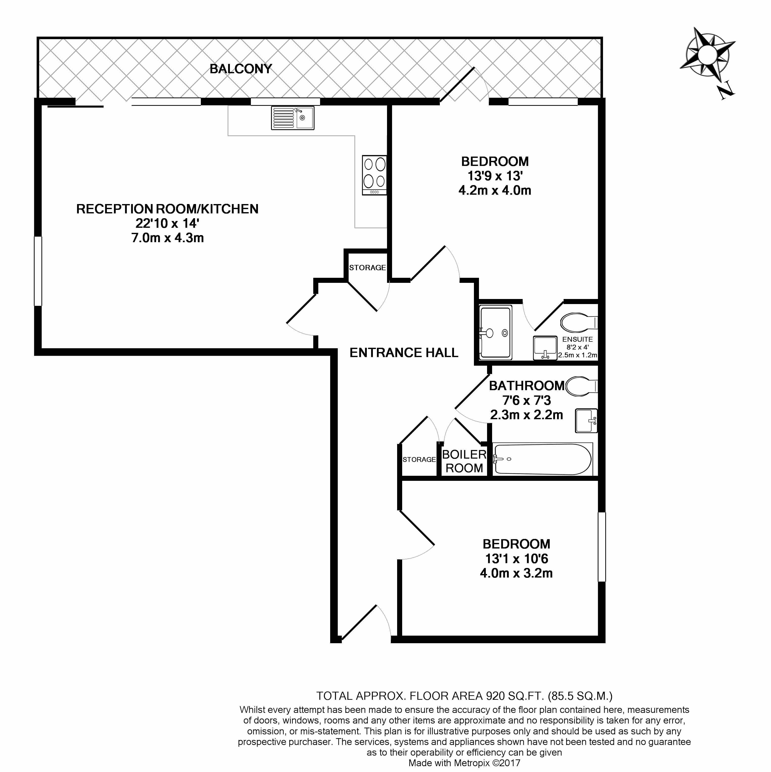 2  bedrooms flat to rent in Bailey Street, Surrey Quays, SE8-Floorplan