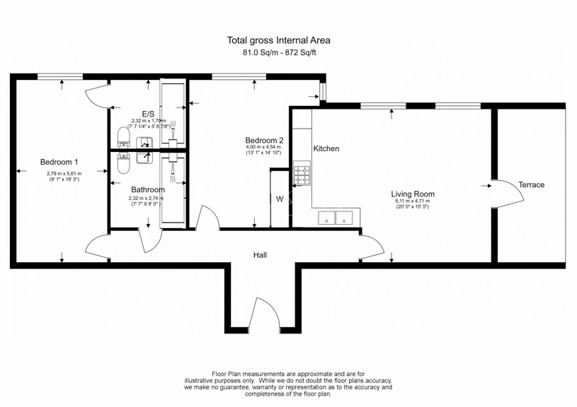 2  bedrooms flat to rent in Plough Way, Surrey Quays, SE16-Floorplan