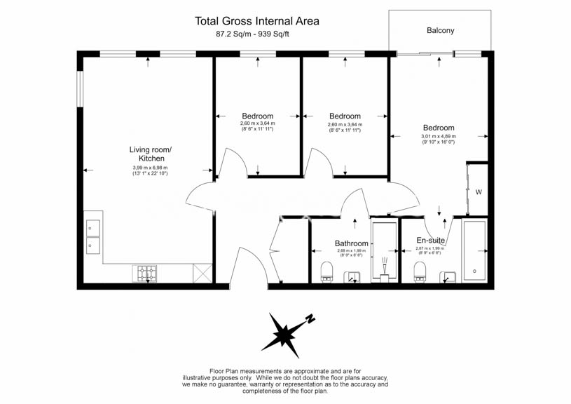 3 bedrooms flat to rent in Mary Rose Square, Marine Wharf, SE16-Floorplan