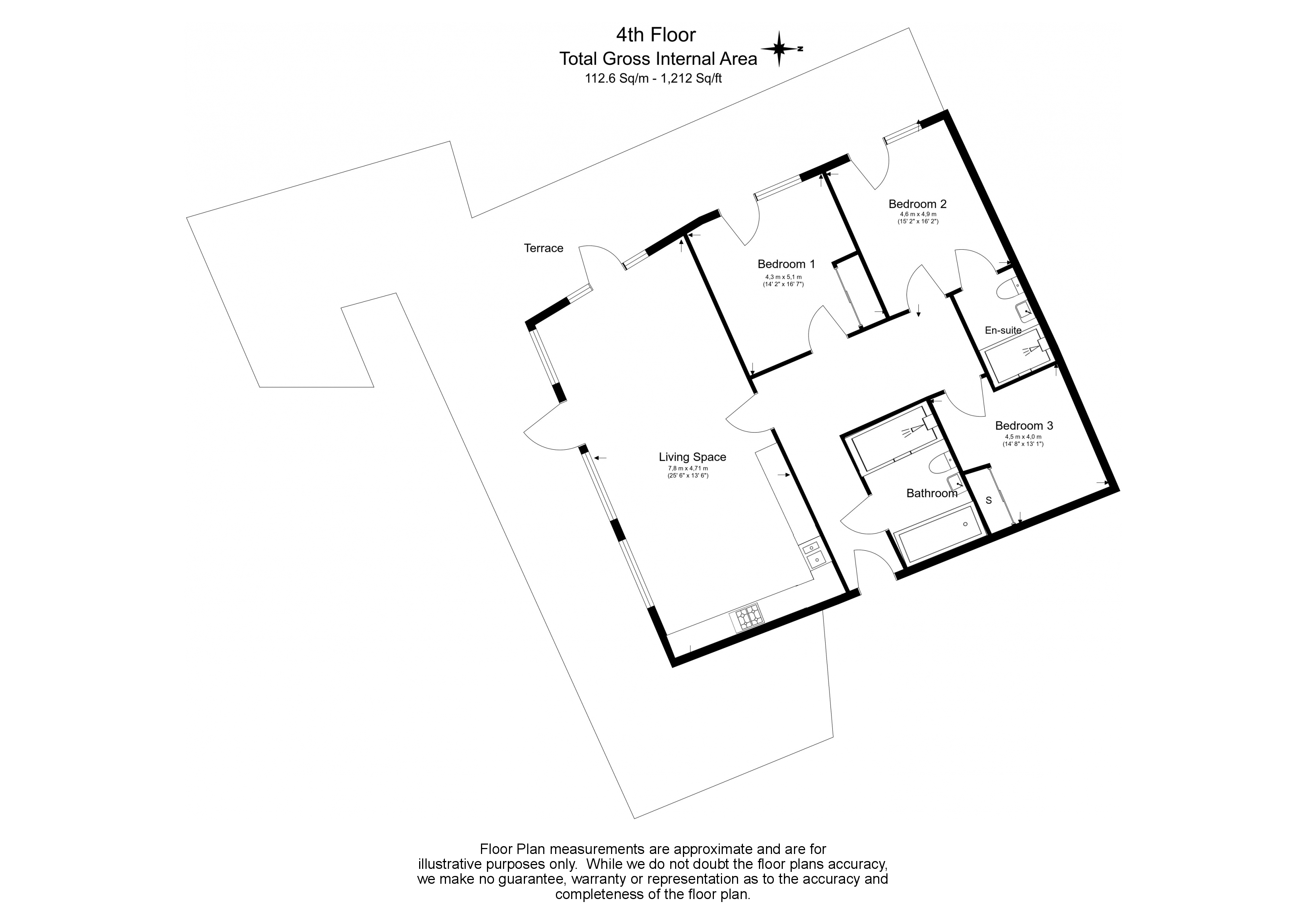 3  bedrooms flat to rent in New Kent Road, Surrey Quays, SE1-Floorplan